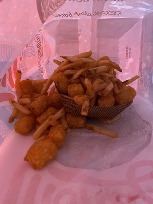 A Salty Sack of Fried Roots to Mack  at Monty's Good Burger - Echo Park in Los Angeles