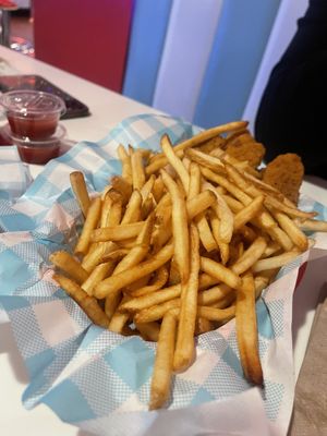 French fries and nuggets  at Monty's Good Burger - Echo Park in Los Angeles