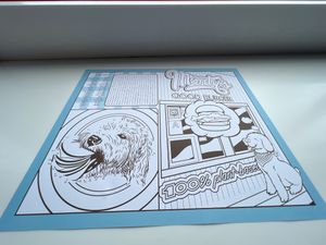 Cute little place mats   at Monty's Good Burger - Echo Park in Los Angeles