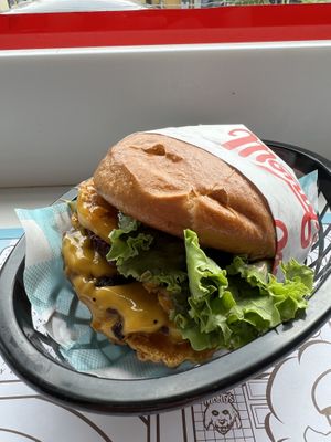 Double burger   at Monty's Good Burger - Echo Park in Los Angeles