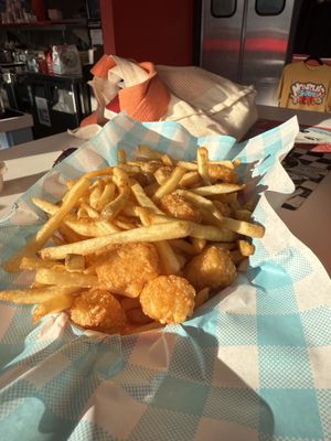 Fries and tots   at Monty's Good Burger - Echo Park in Los Angeles