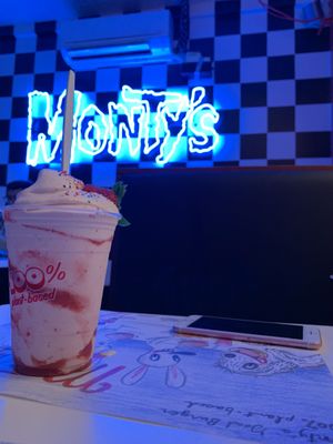 This shake is life changing   at Monty's Good Burger - Echo Park in Los Angeles