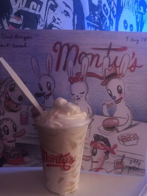 Salted caramel shake  at Monty's Good Burger - Echo Park in Los Angeles