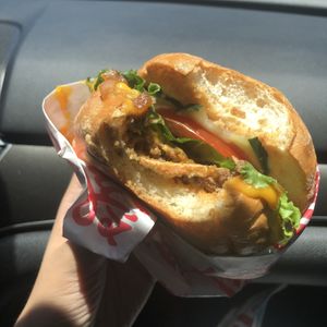 a single 🍔 at Monty's Good Burger - Echo Park in Los Angeles