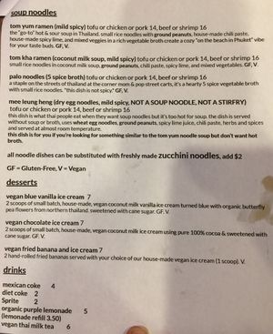 Menu current as of 8/30/19 page 3 at Noodle Hub in Tappan
