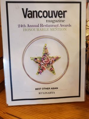 They deserve this! Excellent food and fabulous service! at Kulinarya in Coquitlam