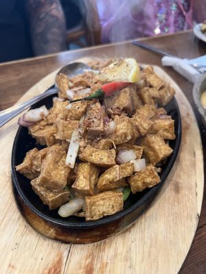 Pampagana
Vegan Sizzling Tofu-Sisig
$ 13.00
Crispy tofu with vinegar, soy sauce, onion and chilies  at Kulinarya in Coquitlam