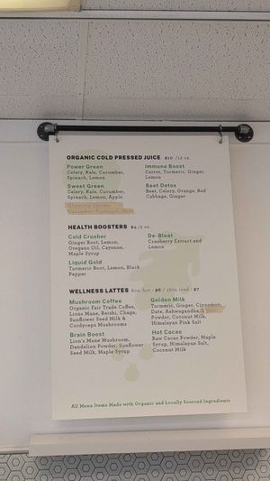 Menu at The Sprout Kitchen in St Augustine