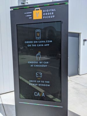 Drive through available (use phone to order). at CAVA - Domain Dr in Austin