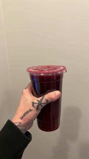 Beetroot juice   at Super Raw in Preston