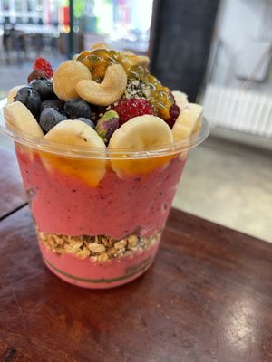 Tropical smoothie bowl   at Super Raw in Preston