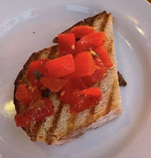 bruschetta vegan  at Mizza in Santa Barbara