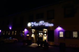 Entrance at night at Insel Bastei am Rhein in Ludwigshafen