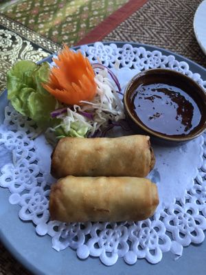 Vegtable spring rolls (homemade) at Sawasdee in Fuengirola