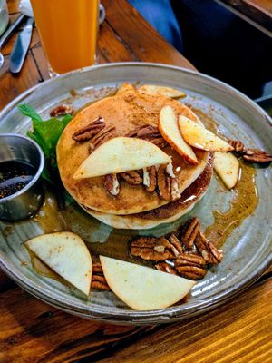 Apple, pecan and maple pancakes at Market Square in Folkestone