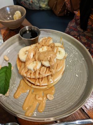 Banana and peanut butter pancakes at Market Square in Folkestone