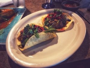 Vegan mushroom tostadas at Amaya's Fresh Mexican Grill in Monroe