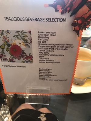 Beverage options  at Forge Cottage in Romford