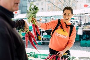 Alex at the market  at EATbyalex LAB in Zurich