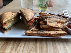 Chick pea parm  at ION - It's Only Natural Restaurant in Middletown