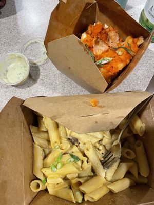 Vegan Mac and Buffalo cauliflower  at ION - It's Only Natural Restaurant in Middletown