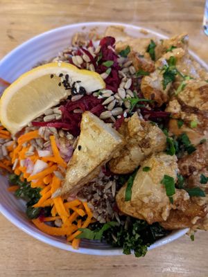 Kale Salad with Garlic Tofu at ION - It's Only Natural Restaurant in Middletown