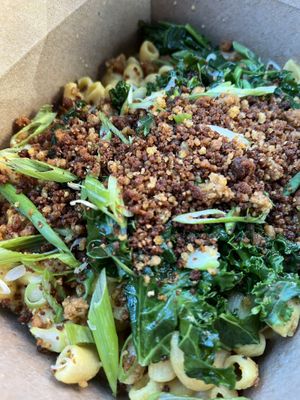 Mac + Cheese with garlic greens   at ION - It's Only Natural Restaurant in Middletown