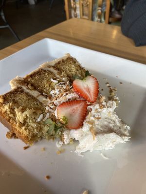 Coconut cake. It was huge!!  at ION - It's Only Natural Restaurant in Middletown