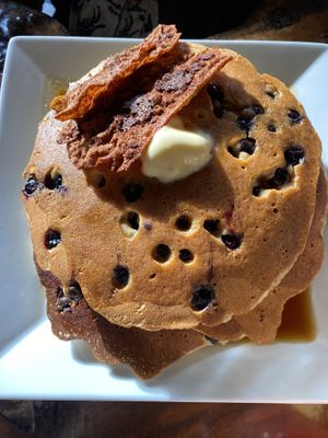 Blueberry (special) pancakes (triple stack)  at ION - It's Only Natural Restaurant in Middletown
