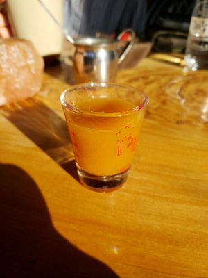 Fire cider shot at ION - It's Only Natural Restaurant in Middletown