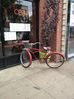 bikes welcome! at ION - It's Only Natural Restaurant in Middletown