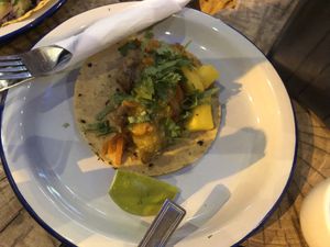 Vegan taco with fried avokado  at Panczo in Wroclaw