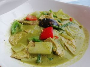 Thai green curry at Puti Vegan Cafe in Glasgow