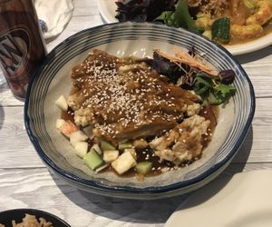 Duck in plum sauce  at Puti Vegan Cafe in Glasgow