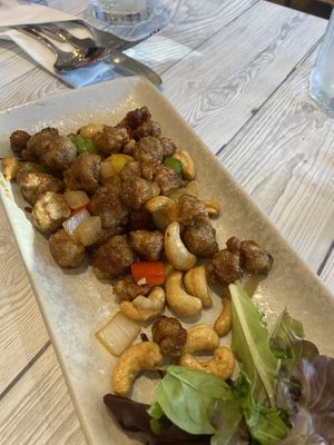 Soy protein and cashews  at Puti Vegan Cafe in Glasgow