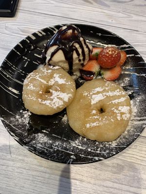 Pineapple fritters at Puti Vegan Cafe in Glasgow