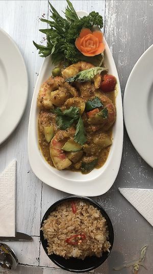 Vegan prawns!  at Puti Vegan Cafe in Glasgow