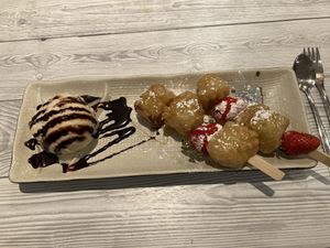 Banana fritters  at Puti Vegan Cafe in Glasgow