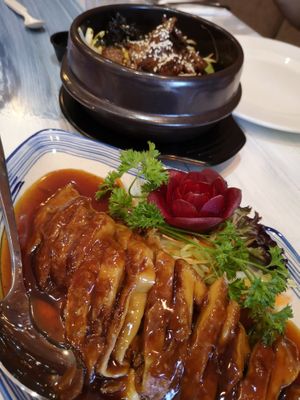 Duck with plum sauce  at Puti Vegan Cafe in Glasgow