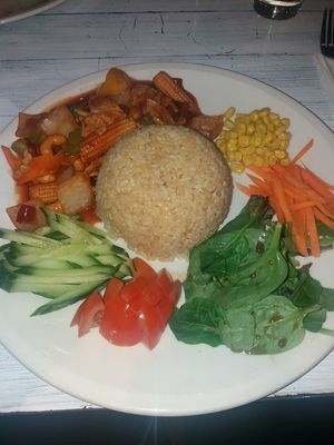 Kung Po chicken bento at Puti Vegan Cafe in Glasgow
