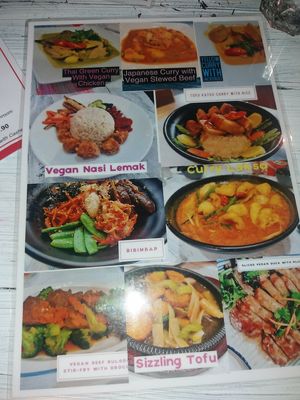 Visual menu at Puti Vegan Cafe in Glasgow