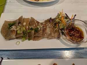 Sweet potato pancakes at Puti Vegan Cafe in Glasgow