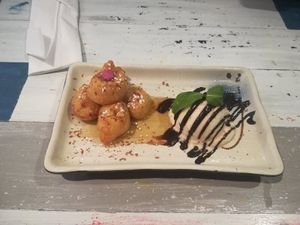 Banana fritter at Puti Vegan Cafe in Glasgow