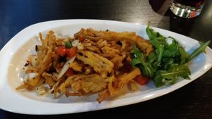 Beautiful mushroom starter at Puti Vegan Cafe in Glasgow