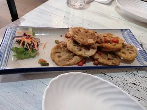 Lotus flower crisps at Puti Vegan Cafe in Glasgow