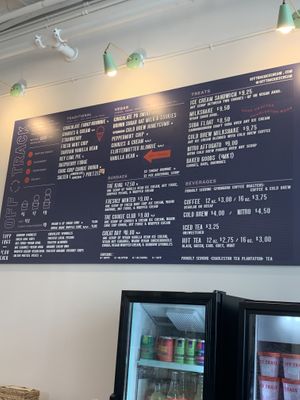 Menu at Off Track in Charleston