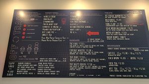 The current offerings. The middle list of the vegan flavors. at Off Track in Charleston