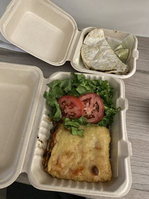 Lasagna and gringa delivery! Very good! at VegCo Restaurante Vegano in Queretaro