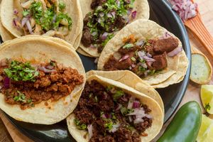 Vegan tacos  at VegCo Restaurante Vegano in Queretaro