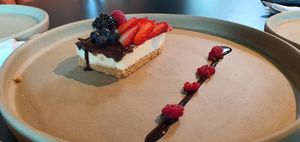 Cheesecake con frutos rojos at VegCo Restaurante Vegano in Queretaro